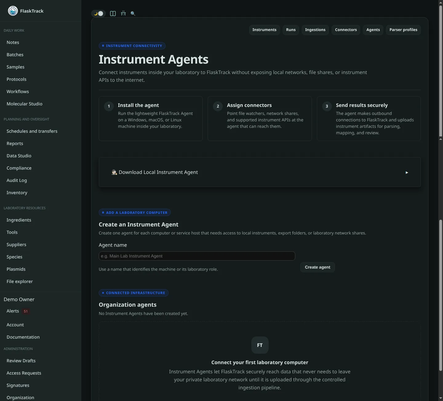 Instrument agents page