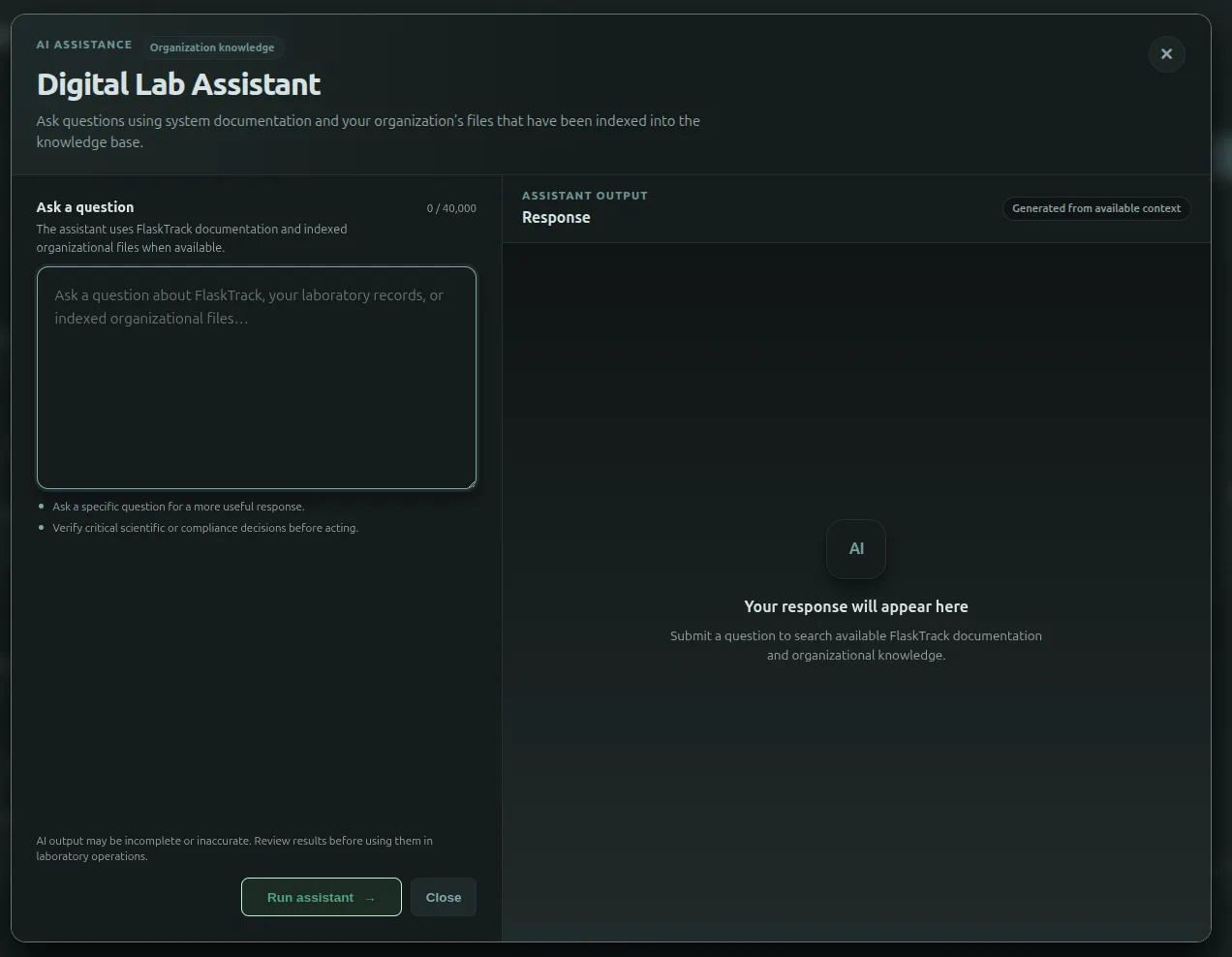 FlaskTrack AI Assistant, knowledge and information helper and full MCP Agentic workflow planning & execution