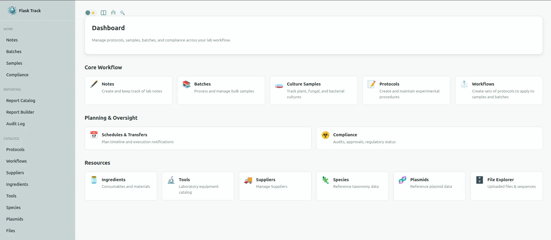 Flask Track dashboard