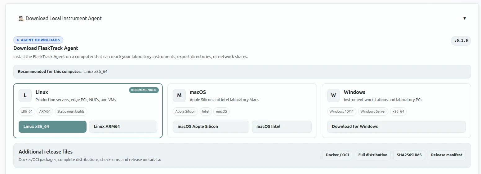 FlaskTrack electronic laboratory notebook for structured research notes and connected data across windows, macOSx, Linux and Docker